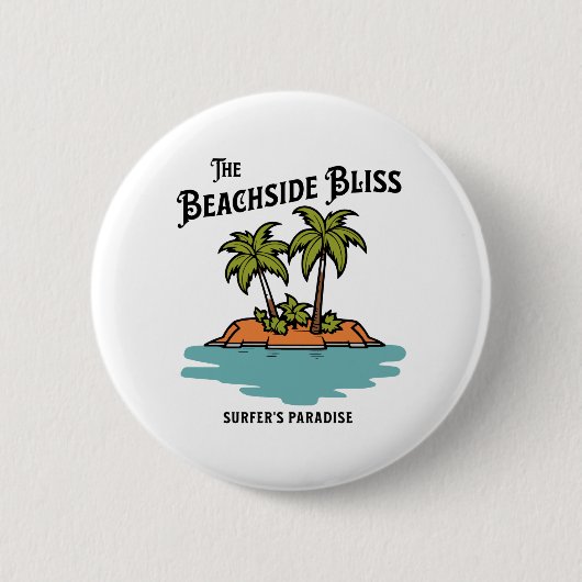 Badge Rond 5 Cm Le charme de la plage (Devant)