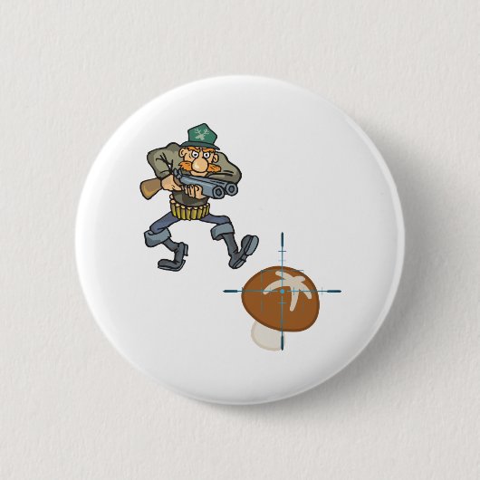 Badge Rond 5 Cm Le Chasseur De Champignons Vient (Devant)