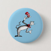 Badge Rond 5 Cm Le Chat Chapeauté s'incline (Devant)