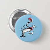Badge Rond 5 Cm Le Chat Chapeauté s'incline (Devant & derrière)