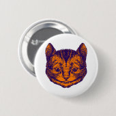 Badge Rond 5 Cm Le chat de Cheshire a encré l'orange pourpre (Devant & derrière)