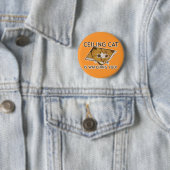 Badge Rond 5 Cm Le chat de plafond vous observe ! (En situation)