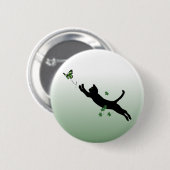 Badge Rond 5 Cm Le chat et le papillon (Devant & derrière)