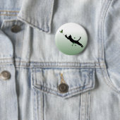 Badge Rond 5 Cm Le chat et le papillon (En situation)