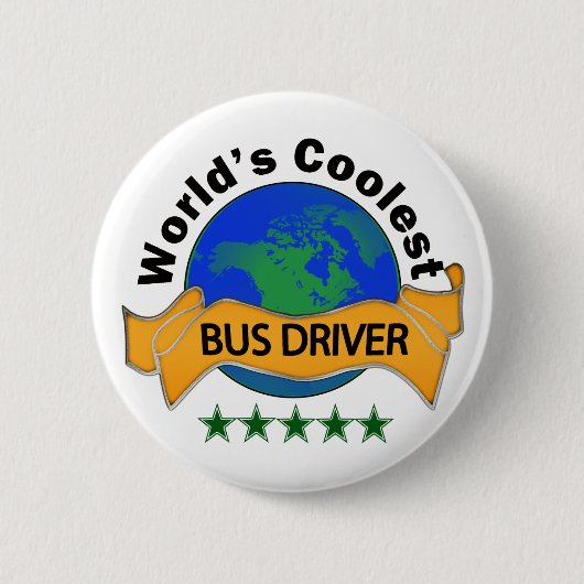 Badge Rond 5 Cm Le chauffeur du bus le plus frais du monde (Devant)