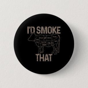 Badge Rond 5 Cm Le Chef Boucher Cook Bbq Id Fumer Que Vache Boeuf