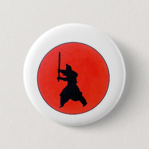 Badge Rond 5 Cm Le Chemin Japonais Bushido Du Guerrier