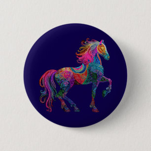 Badge Rond 5 Cm Le Cheval Brodé