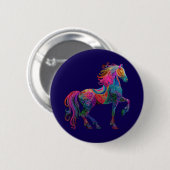 Badge Rond 5 Cm Le Cheval Brodé (Devant & derrière)