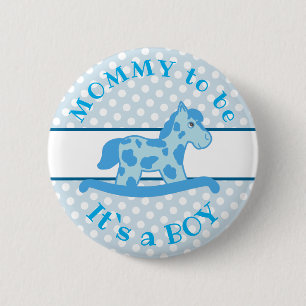 Badge Rond 5 Cm Le Cheval des Rochers Bleus C'est un Baby shower d