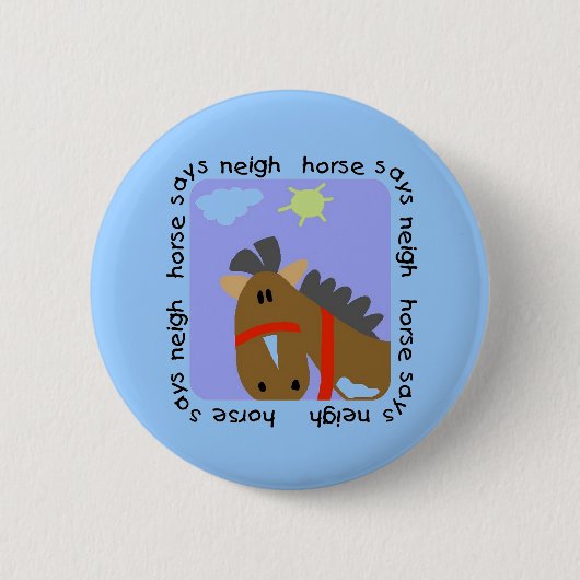 Badge Rond 5 Cm Le cheval indique des T-shirts et des cadeaux d'he (Devant)