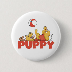 Badge Rond 5 Cm Le chiot joue des T-shirts et des cadeaux