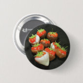 Badge Rond 5 Cm Le chocolat a plongé des fraises (Devant & derrière)