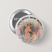Badge Rond 5 Cm Le Christ SLAVONIQUE chrétien orthodoxe est ressus (Devant & derrière)