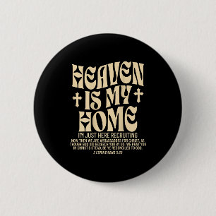 Badge Rond 5 Cm Le Ciel Est Ma Maison Croix Chrétienne Religieuse