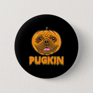 Badge Rond 5 Cm Le Citrouille de Bulldog Frenchie Pugkin Halloween