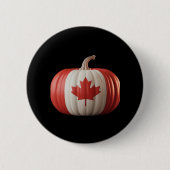 Badge Rond 5 Cm Le Citrouille du drapeau canadien Maple Leaf remer (Devant)