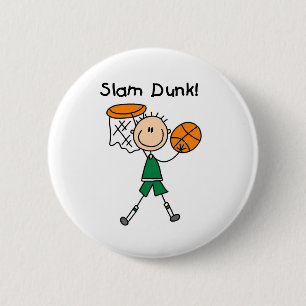 Badge Rond 5 Cm Le claquement de basket-ball de garçons trempent