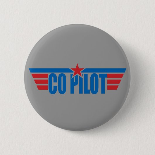 Badge Rond 5 Cm Le co-pilote s'envole l'insigne - aviation (Devant)