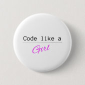 Badge Rond 5 Cm Le code aiment une FILLE (Devant)