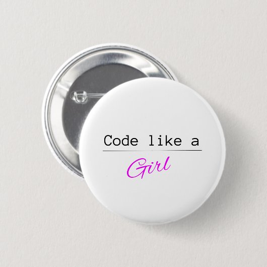 Badge Rond 5 Cm Le code aiment une FILLE (Devant & derrière)