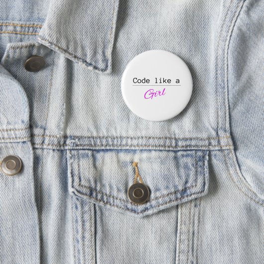 Badge Rond 5 Cm Le code aiment une FILLE (En situation)