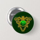 BADGE ROND 5 CM LE COEUR CELTIQUE DE SAINT PATRICK (Devant & derrière)