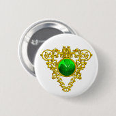 BADGE ROND 5 CM LE COEUR CELTIQUE DE SAINT PATRICK (Devant & derrière)