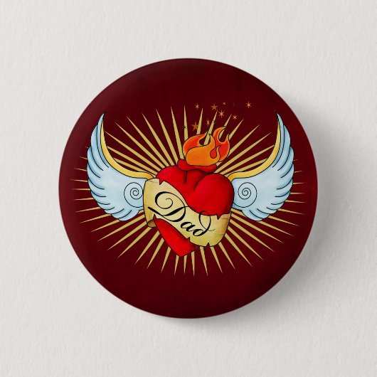 Badge Rond 5 Cm Le coeur du papa (Devant)