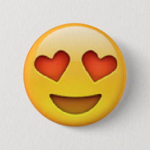 Badge Rond 5 Cm Le coeur observe le bouton d'Emoji