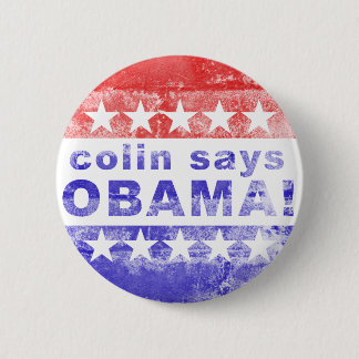 Badge Rond 5 Cm le colin indique obama