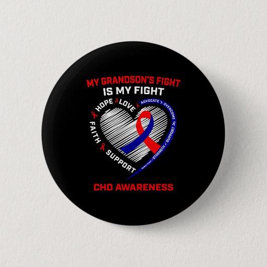 Badge Rond 5 Cm Le combat de mes petits-fils est mon combat Maladi (Devant)