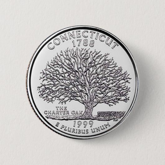 Badge Rond 5 Cm Le Connecticut (Devant)