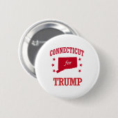 BADGE ROND 5 CM LE CONNECTICUT POUR DONALD TRUMP (Devant & derrière)