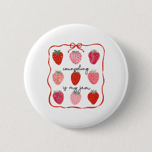 Badge Rond 5 Cm Le conseil est ma confiture Conseillère fraise San