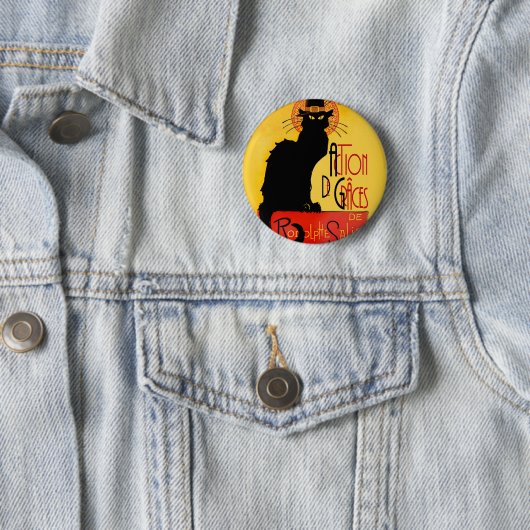 Badge Rond 5 Cm Le Conversation Noir - Action De Grâces (En situation)