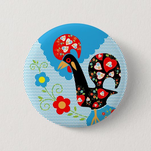 Badge Rond 5 Cm Le coq portugais de Barcelos (Devant)