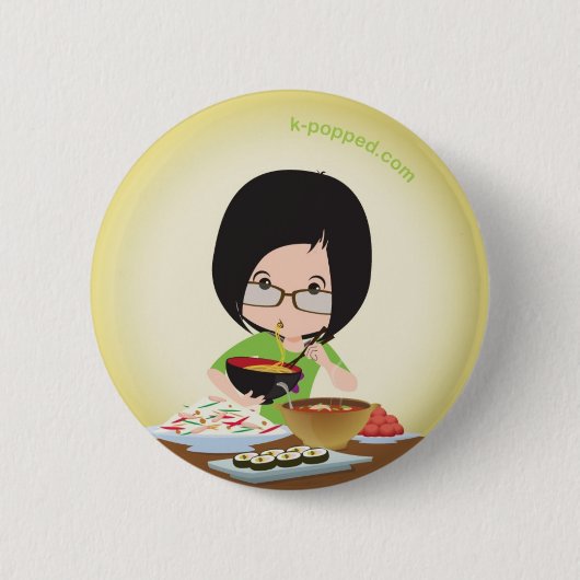 Badge Rond 5 Cm Le coq régale le bouton (Devant)