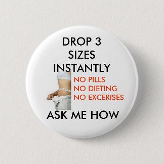 Badge Rond 5 Cm Le corps mesurant 3, LAISSENT TOMBER 3 TAILLES