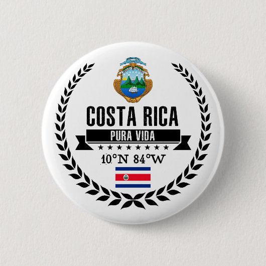 Badge Rond 5 Cm Le Costa Rica (Devant)