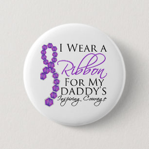 Badge Rond 5 Cm Le courage de inspiration du papa - Cancer