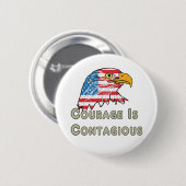 Badge Rond 5 Cm Le Courage Est Contagieux (Devant & derrière)