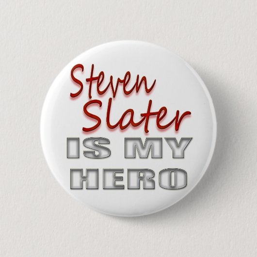 Badge Rond 5 Cm Le couvreur de Steven est mon héros, en rouge (Devant)