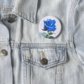 Badge Rond 5 Cm Le Coven bleu de rose (En situation)