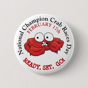 Badge Rond 5 Cm Le crabe national de champion emballe le bouton de