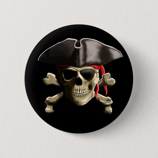 Badge Rond 5 Cm Le crâne de pirate de jolly roger (Devant)