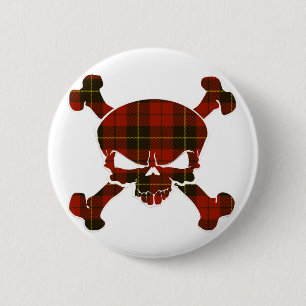 Badge Rond 5 Cm Le crâne de Wallace Tartan sans bannière