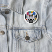Badge Rond 5 Cm Le crâne fleuri (En situation)