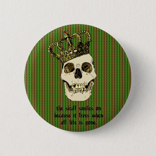 Badge Rond 5 Cm Le crâne sourit dessus (Devant)