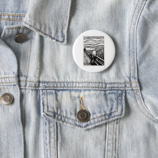 Badge Rond 5 Cm le cri d'Edvard Munch (En situation)